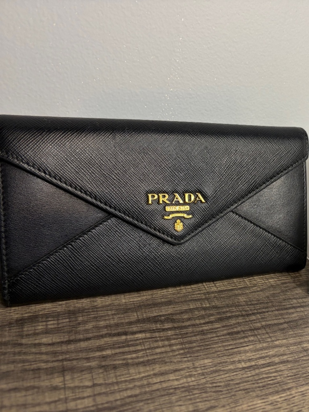 Prada Black Envelope Long Wallet – Authentic – Excellent Condition